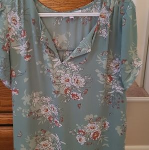 Green floral DR2 blouse